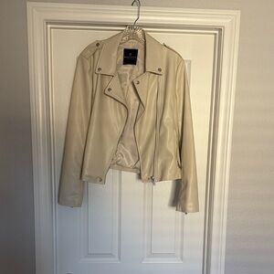 Bagatelle Women's Cream Leather Jacket